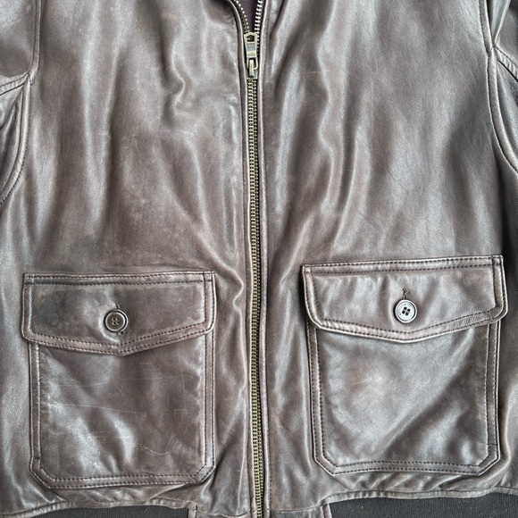 VTG Tommy Hilfiger Brown Lined 100% Genuine Leather Bomber Biker Jacket Lined M - Picture 4 of 5